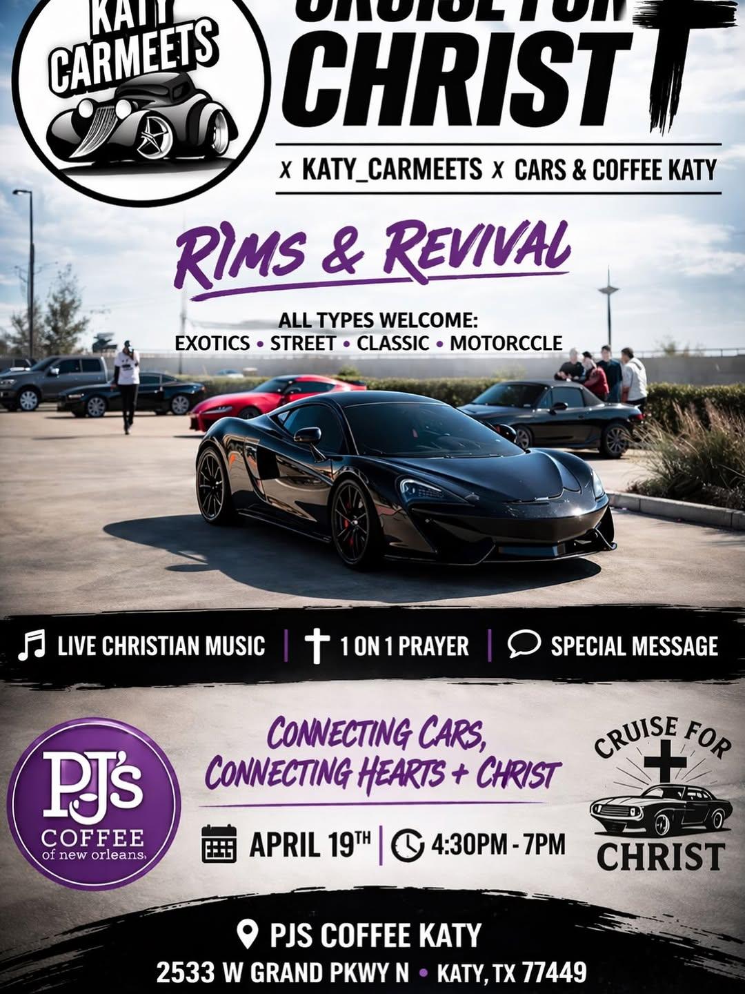Houston Car Shows - Rims & Revival Car Meet at PJS COFFEE OF KATY 2533 W Grand Pkwy N